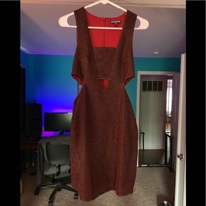 Deep red sparkly dress